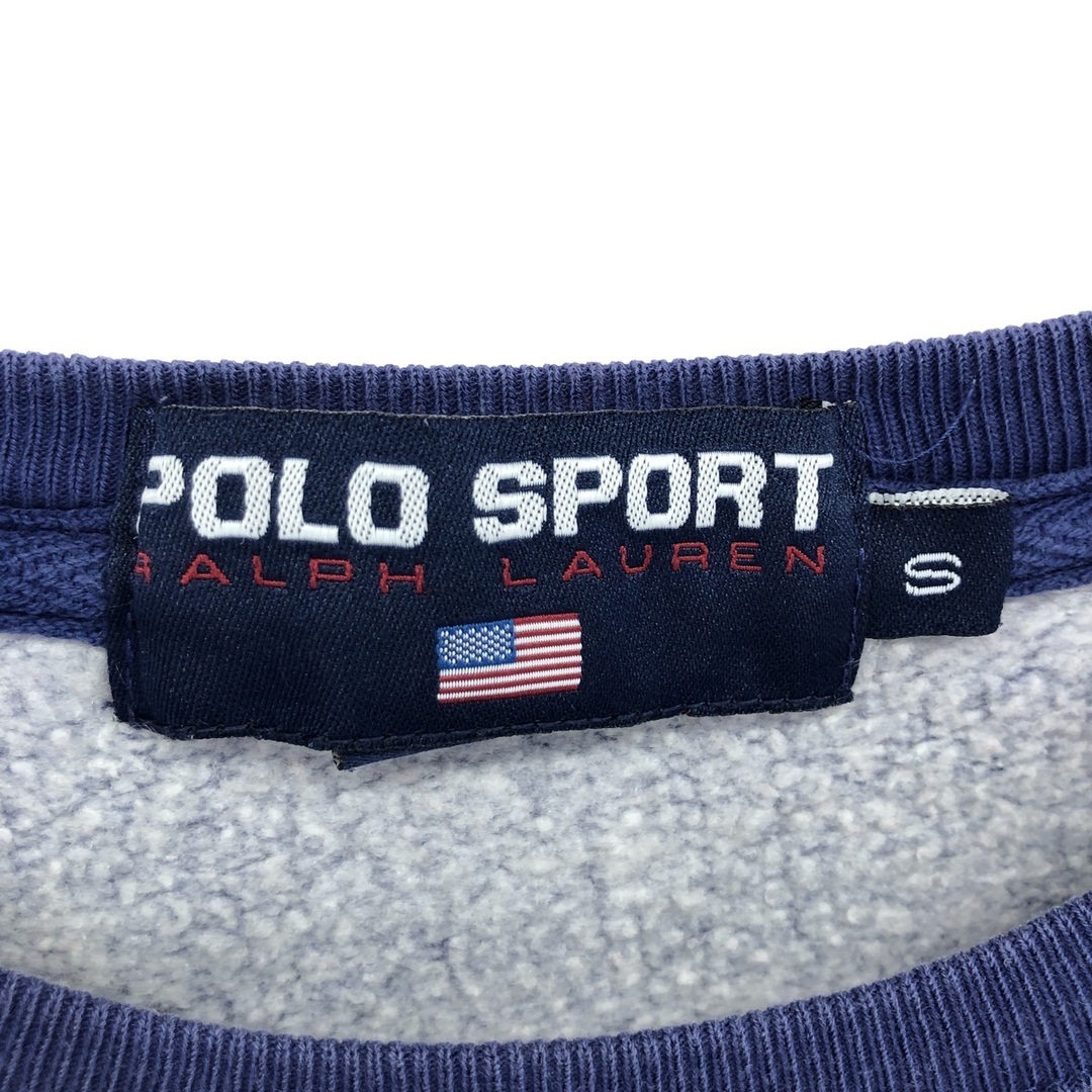 Ralph Lauren(ラルフローレン)の古着 90年代 ラルフローレン Ralph Lauren POLO SPORT ポロスポーツ ボーダー柄 ワンポイントロゴスウェットシャツ トレーナー メンズS ヴィンテージ /eaa415968 メンズのトップス(スウェット)の商品写真