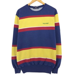 ラルフローレン(Ralph Lauren)の古着 90年代 ラルフローレン Ralph Lauren POLO SPORT ポロスポーツ ボーダー柄 ワンポイントロゴスウェットシャツ トレーナー メンズS ヴィンテージ /eaa415968(スウェット)