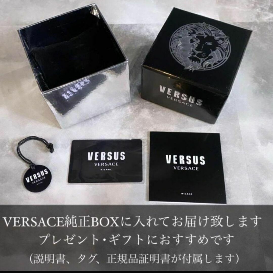 VERSACE(ヴェルサーチ)の新品ヴェルサス ヴェルサーチ クォーツ メンズ腕時計シルバー ブラック レザー メンズの時計(腕時計(アナログ))の商品写真