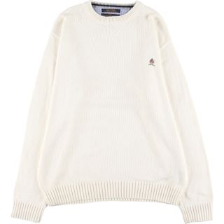 トミーヒルフィガー(TOMMY HILFIGER)の古着 トミーヒルフィガー TOMMY HILFIGER コットンニットセーター メンズL /eaa379788(ニット/セーター)