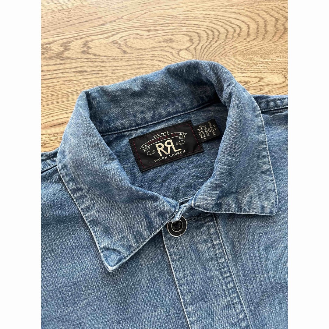 RRL(ダブルアールエル)のRRL デニム プルオーバー ダンガリーシャツ Sサイズ ワークシャツ メンズのトップス(シャツ)の商品写真