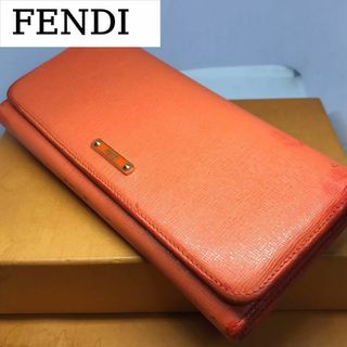 フェンディ FENDI ピーカブー 8M0426 ウォレット 3つ折り財布 レザー オレンジファッション小物