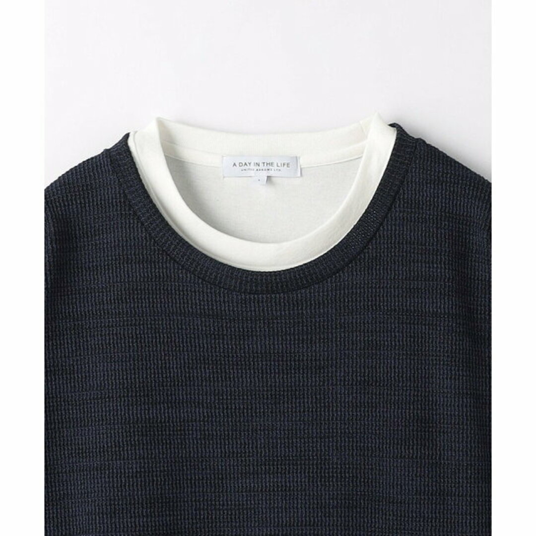 a day in the life(アデイインザライフ)の【NAVY】【L】ドビーワッフル レイヤードカットソー<A DAY IN THE LIFE> メンズのトップス(Tシャツ/カットソー(半袖/袖なし))の商品写真