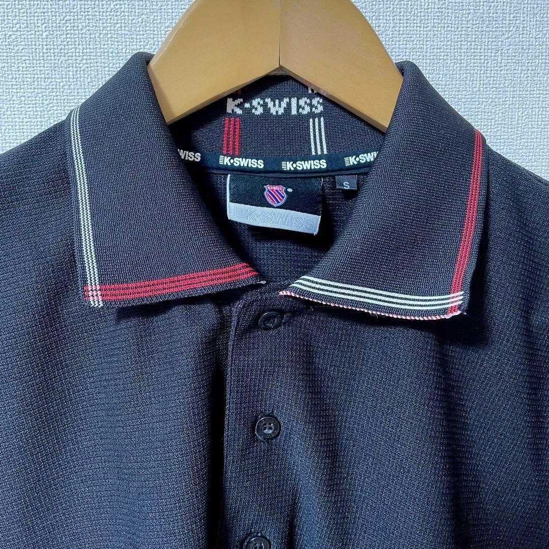 K-SWISS(ケースイス)の美品 K-SWISSケースイス ポロシャツ 長袖 S ブラック 黒 ゴルフ レディースのトップス(ポロシャツ)の商品写真