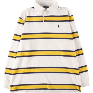 ラルフローレン(Ralph Lauren)の古着 ラルフローレン Ralph Lauren POLO by Ralph Lauren ボーダー柄 長袖 ラガーシャツ メンズL /eaa414881(シャツ)