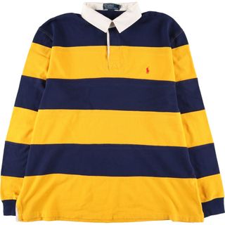 ラルフローレン(Ralph Lauren)の古着 ラルフローレン Ralph Lauren POLO by Ralph Lauren ボーダー柄 長袖 ラガーシャツ メンズXL /eaa414883(シャツ)