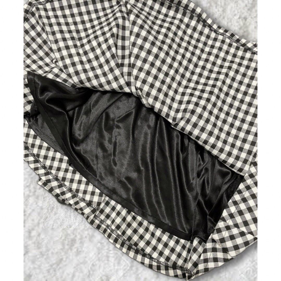 【INGIN】フレアスカート　ギンガムチェック　カジュアル　春　夏　ミニ　膝丈 レディースのスカート(ひざ丈スカート)の商品写真