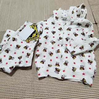 新品☆ヒステリックミニ  パッチワーク総柄ボンバー裏毛10分丈パンツ140キッズ服女の子用(90cm~)