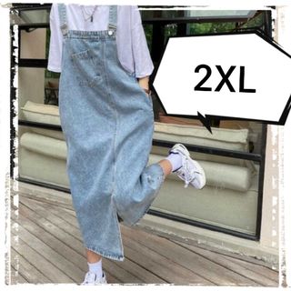 2XL レディース　デニム　サロペット　スカート サスペンダー　マタニティ(サロペット/オーバーオール)