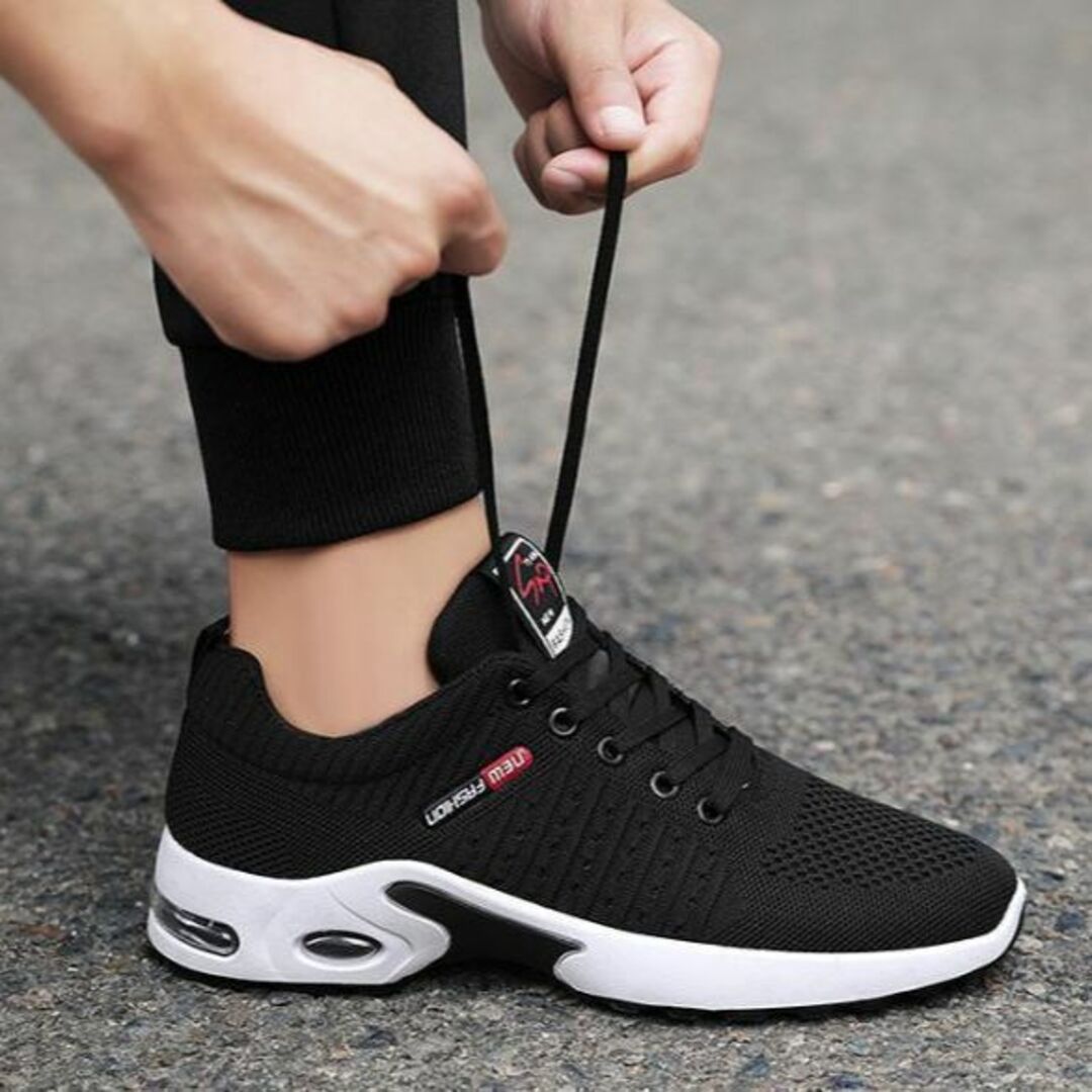 27cm/メンズスニーカーシューズランニングジョギング運動靴ジムトレブラック男性 メンズの靴/シューズ(スニーカー)の商品写真