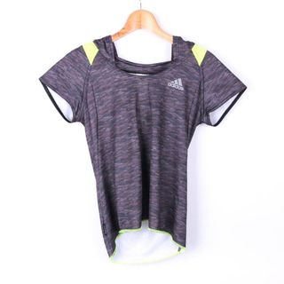 アディダス(adidas)のアディダス Tシャツ 半袖 フード付 スポーツウエア トップス レディース Sサイズ グレー adidas(Tシャツ(半袖/袖なし))