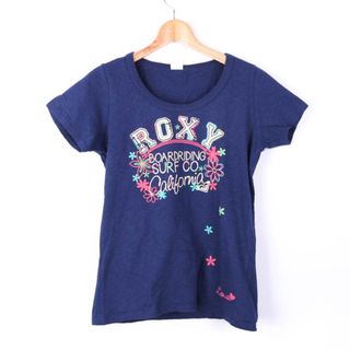 ロキシー(Roxy)のロキシー Tシャツ 半袖  コットン100% スポーツウエア トップス レディース Lサイズ ネイビー ROXY(Tシャツ(半袖/袖なし))