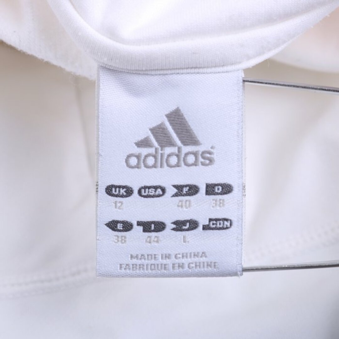 adidas(アディダス)のアディダス シャツ 半袖 ストレッチ ハーフジップ スポーツウエア トップス 白 レディース Lサイズ ホワイト adidas レディースのトップス(カットソー(半袖/袖なし))の商品写真