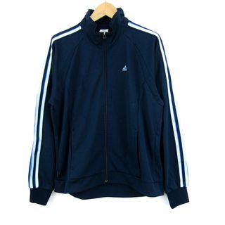 アディダス(adidas)のアディダス ジャージ 長袖 フルジップ スポーツウエア トップス レディース Lサイズ ネイビー adidas(トレーナー/スウェット)