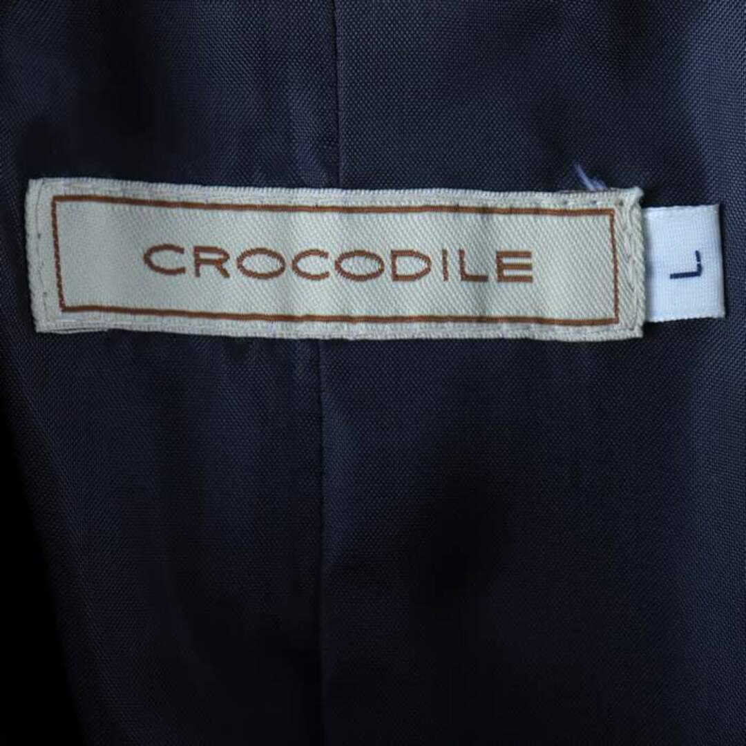 Crocodile(クロコダイル)のクロコダイル ピーコート ウール混 チェック柄 アウター レディース Lサイズ ブラウン CROCODILE レディースのジャケット/アウター(ピーコート)の商品写真