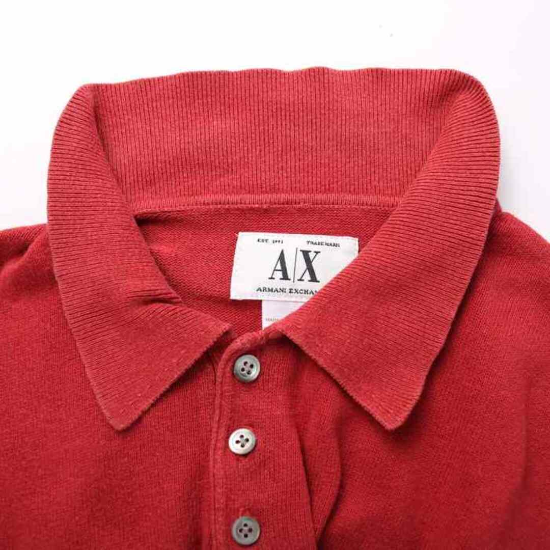 ARMANI EXCHANGE(アルマーニエクスチェンジ)のアルマーニエクスチェンジ ポロシャツ 半袖 コットン100% 無地 トップス 赤 メンズ Lサイズ レッド ARMANI EXCHANGE メンズのトップス(ポロシャツ)の商品写真