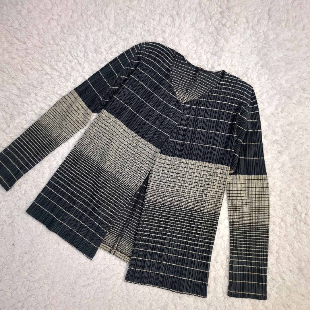 PLEATS PLEASE ISSEY MIYAKE カーディガン ボーダー