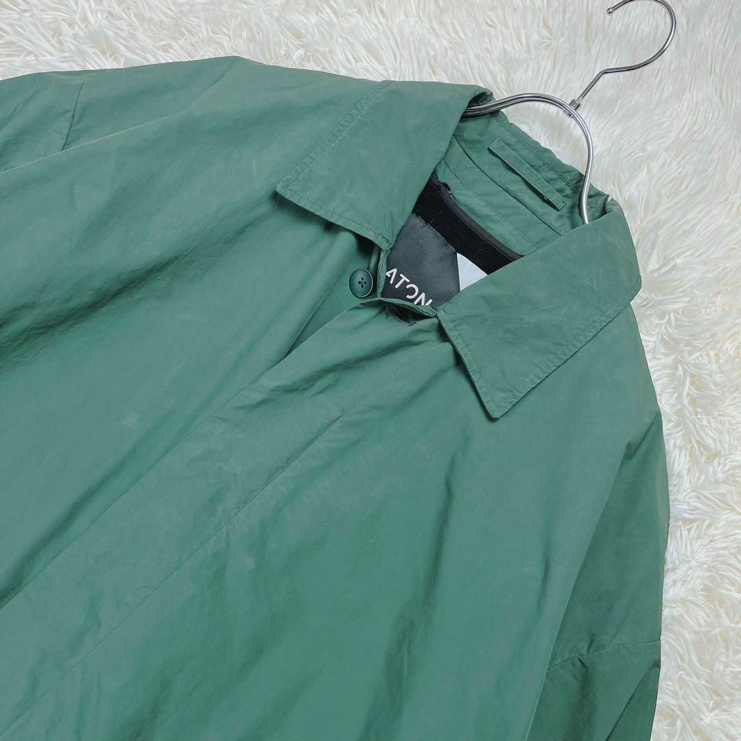 ATON(エイトン)の希少 ATON エイトン ステンカラーコート ライナー グリーン カーキ 02 メンズのジャケット/アウター(ステンカラーコート)の商品写真