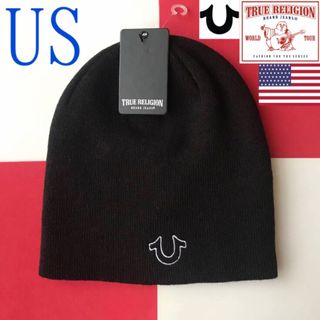 トゥルーレリジョン(True Religion)のレア【新品】USA トゥルーレリジョン ニット帽 黒 キャップ 帽子(ニット帽/ビーニー)