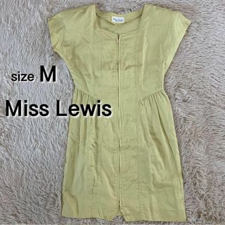 Miss Lewis ワンピース ミニ フレンチスリーブ 下地付き イエロー M(ミニワンピース)