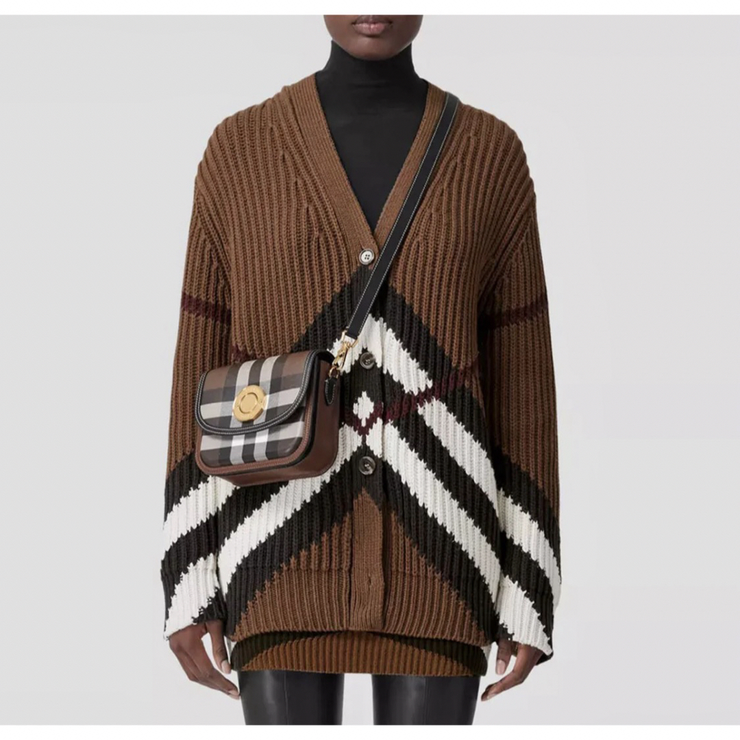 BURBERRY(バーバリー)のBURBERRY シェブロンチェック カシミアコットン カーディガン レディースのトップス(カーディガン)の商品写真