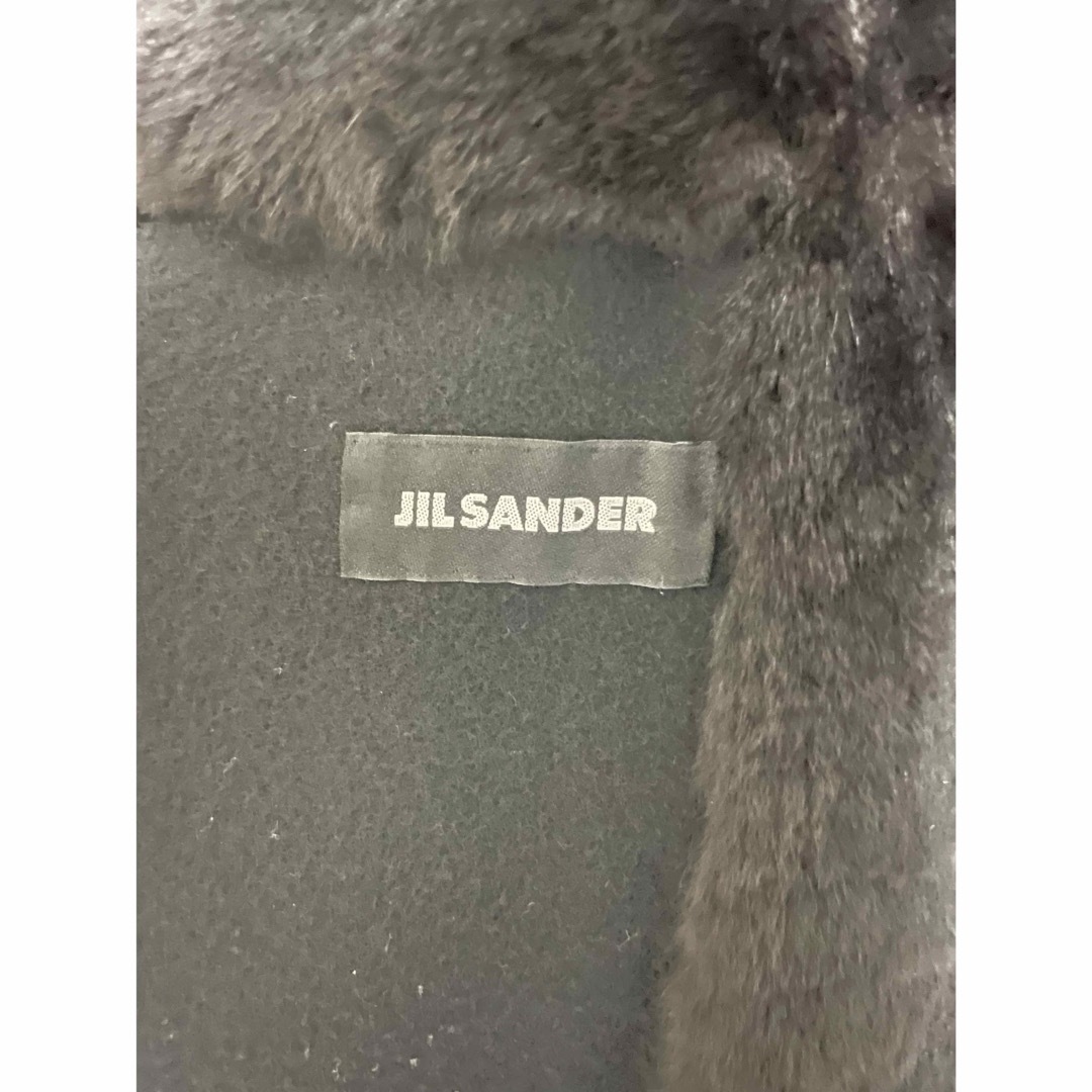 Jil Sander(ジルサンダー)のジルサンダー Jil Sander ロングコート マキシ丈 ファー モード 黒 メンズのジャケット/アウター(チェスターコート)の商品写真