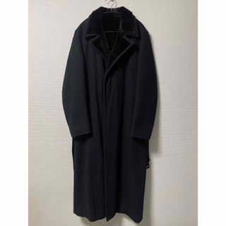 ジルサンダー(Jil Sander)のジルサンダー Jil Sander ロングコート マキシ丈 ファー モード 黒(チェスターコート)