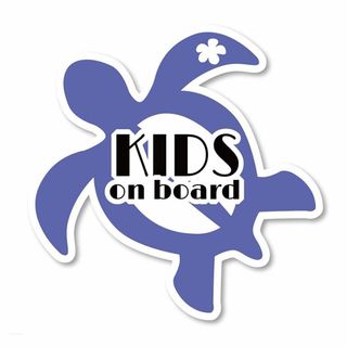 【色:ブルー_サイズ:Kids】カメのシルエット Baby Kids on bo(その他)