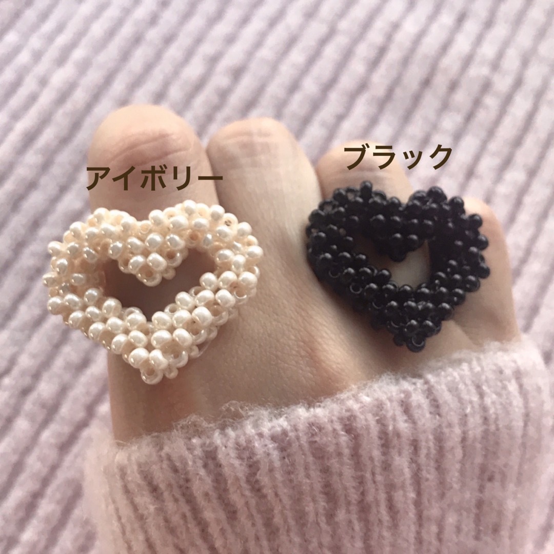 【101】2点目〜半額★ハートリング　Heart　オープンハート　ビーズリング レディースのアクセサリー(リング(指輪))の商品写真