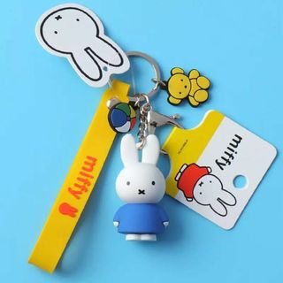 ミッフィー(miffy)のミッフィー　キーホルダー　キーチェーン　miffy 日本未発売【青色】(キーホルダー)