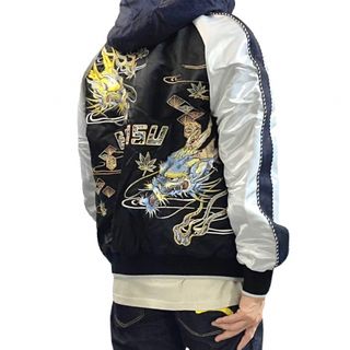 エビス(EVISU)の新品 エヴィスヘリテージ ドラゴン刺繍 フード取り外し可能 デニム スカジャン(その他)