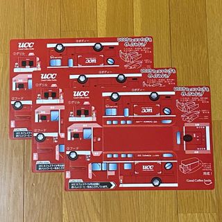 UCC  カフェスマイル号  ペーパークラフト　３枚セット(ノベルティグッズ)