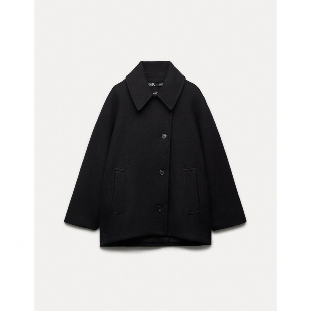 ZARA(ザラ)の【タグ付き】ZARA クロップド MANTECO ウールショートコート レディースのジャケット/アウター(ピーコート)の商品写真