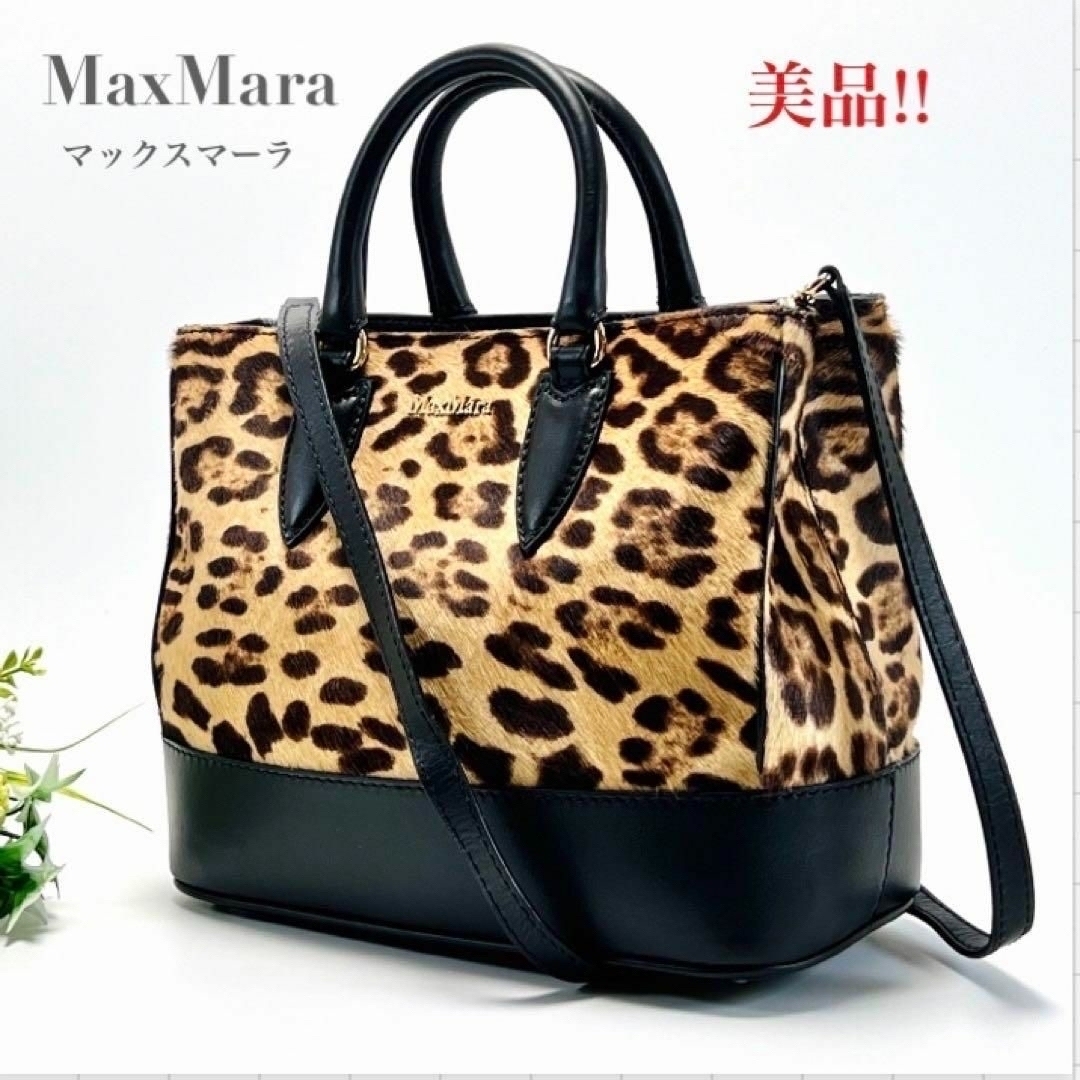 Max Mara(マックスマーラ)の美品 MaxMara マックスマーラ レオパード ショルダーバッグ 2way レディースのバッグ(ショルダーバッグ)の商品写真