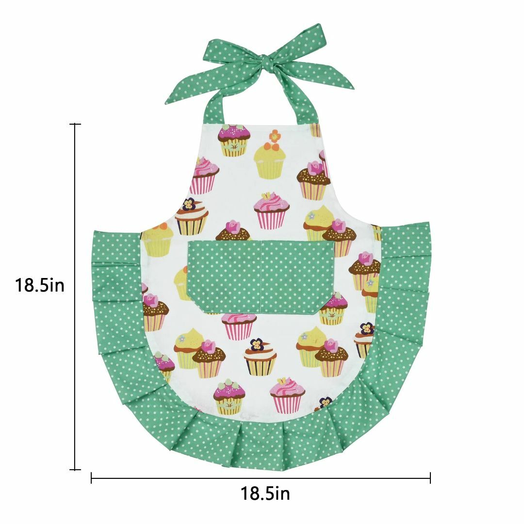 【色: グリーン】[Pknoclan] エプロン 子供 女の子 可愛いキッズエプ インテリア/住まい/日用品のキッチン/食器(その他)の商品写真