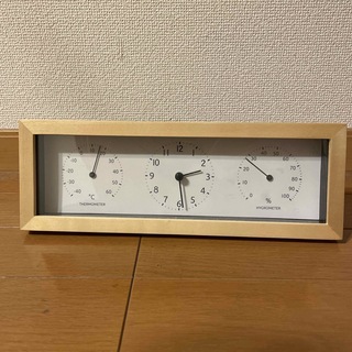 ニトリ(ニトリ)のニトリ　時計　温湿度計　温度計　湿度計　木　ウッド　ホワイト(置時計)