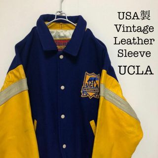 UCLA  BRUINS  ビッグサイズ 袖革スタジャン フットボール アウター(スタジャン)