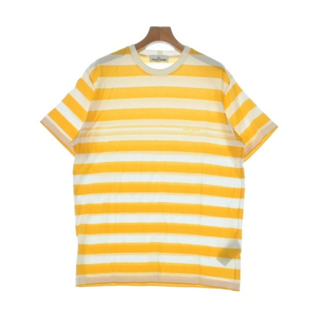 STONE ISLAND Tシャツ・カットソー XL 黄x白(ボーダー) 【古着】
