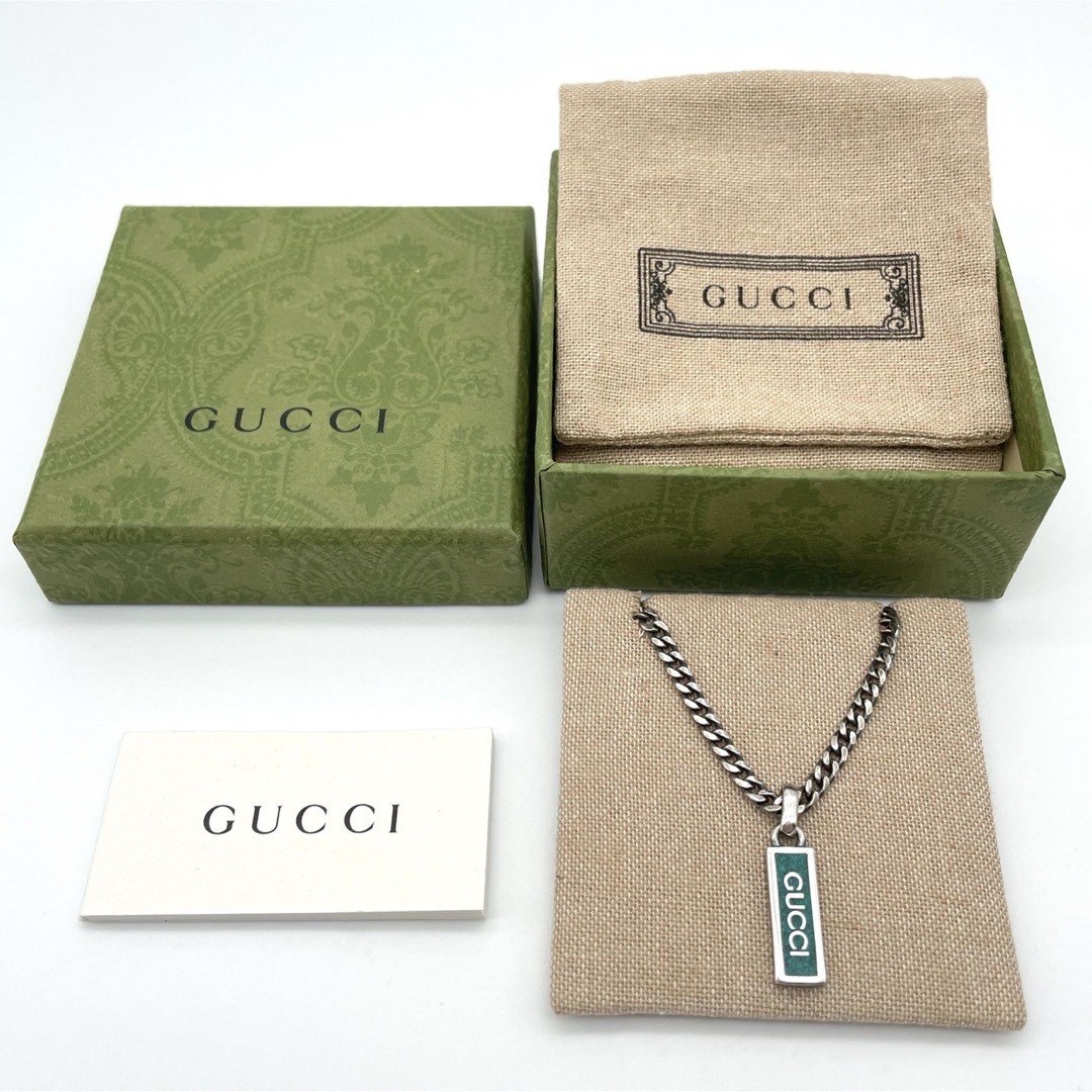 Gucci(グッチ)のグッチ エナメル ペンダント付き ネックレス スターリングシルバー  メンズのアクセサリー(ネックレス)の商品写真