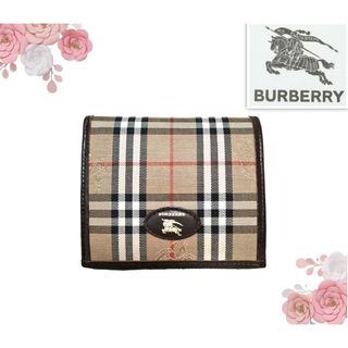 バーバリー(BURBERRY)のBURBERRY　ノバチェック　2つ折り財布　ホースロゴ　がま口　ミニ財布(財布)