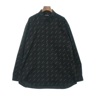バレンシアガ(Balenciaga)のBALENCIAGA カジュアルシャツ 40(L位) 黒x白系(総柄) 【古着】【中古】(シャツ)