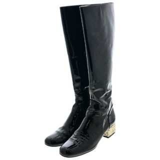 SAINT LAURENT PARIS ブーツ EU36(22.5cm位) 黒 【古着】【中古】(ブーツ)