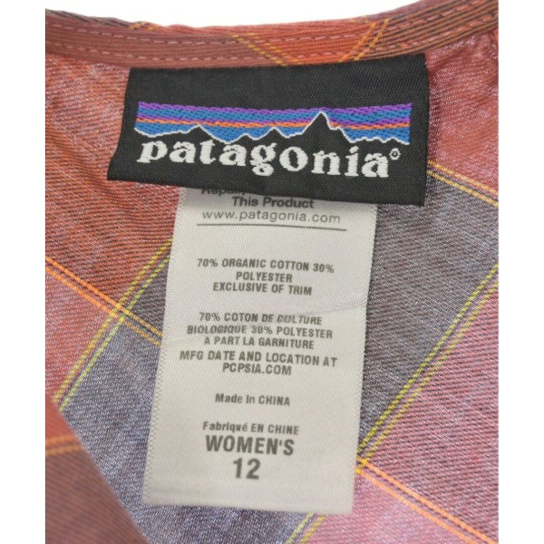 patagonia(パタゴニア)のpatagonia ブラウス 12(XL位) オレンジxグレーx黄(チェック) 【古着】【中古】 レディースのトップス(シャツ/ブラウス(長袖/七分))の商品写真