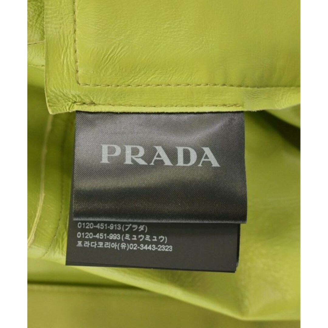 PRADA(プラダ)のPRADA プラダ ライダース S 黄緑 【古着】【中古】 メンズのジャケット/アウター(ライダースジャケット)の商品写真