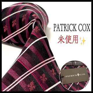 パトリックコックス(PATRICK COX)の未使用・タグ付き✨パトリックコックス  ネクタイ  ロゴグラム  ストライプ(ネクタイ)