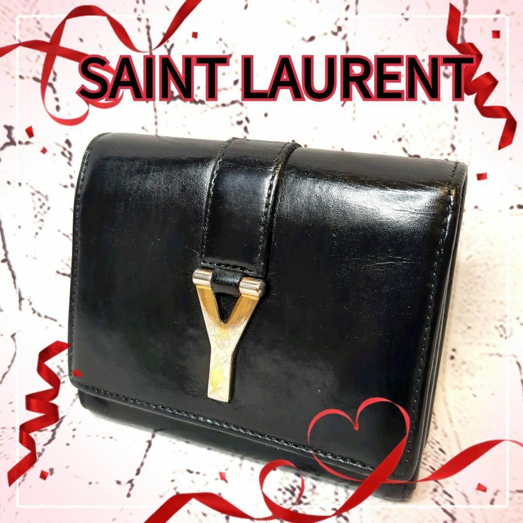 美品！サンローラン SAINT LAURENT 三つ折り財布  ブラック