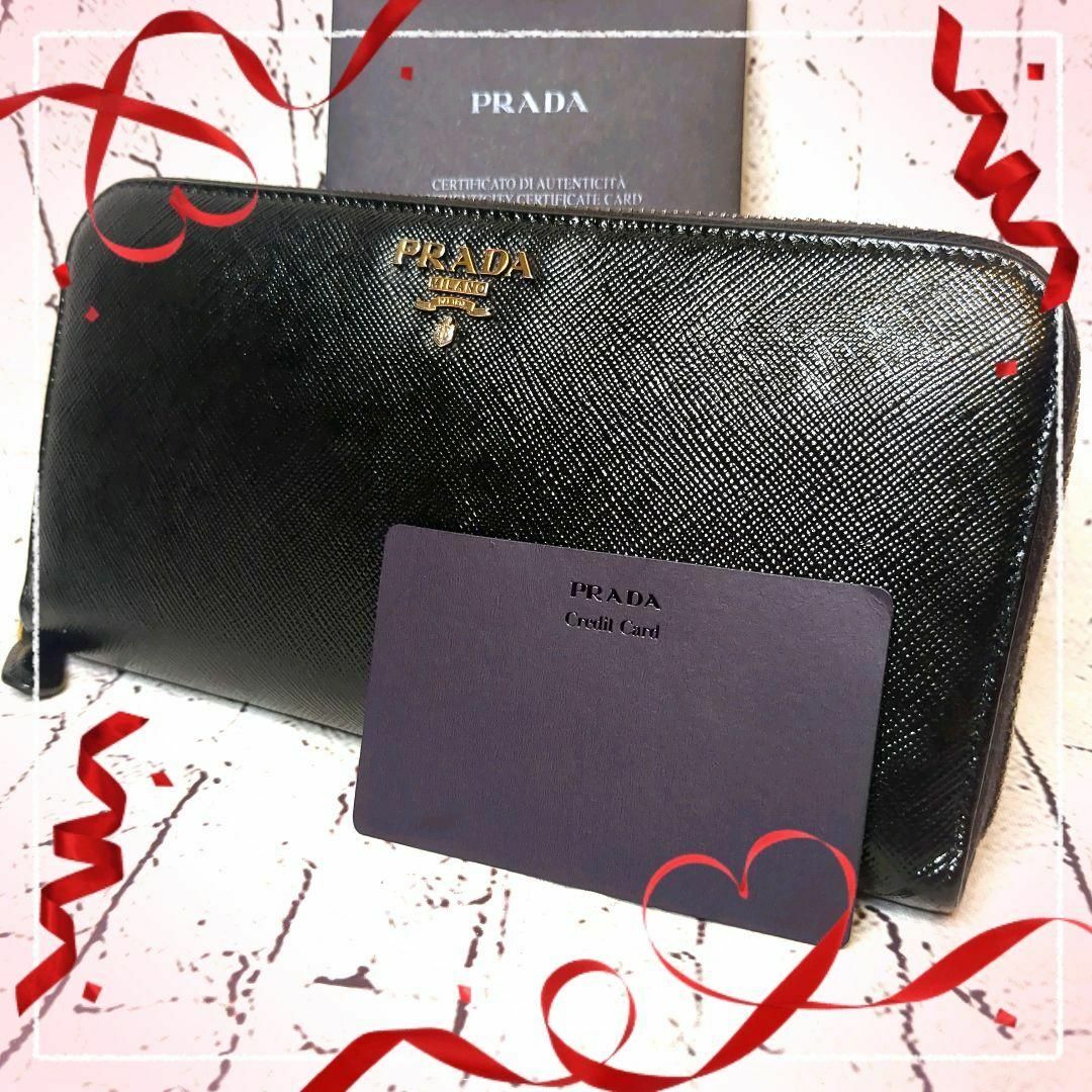 PRADA - 【極美品】プラダ 長財布 ラウンドファスナー ビッグロゴ