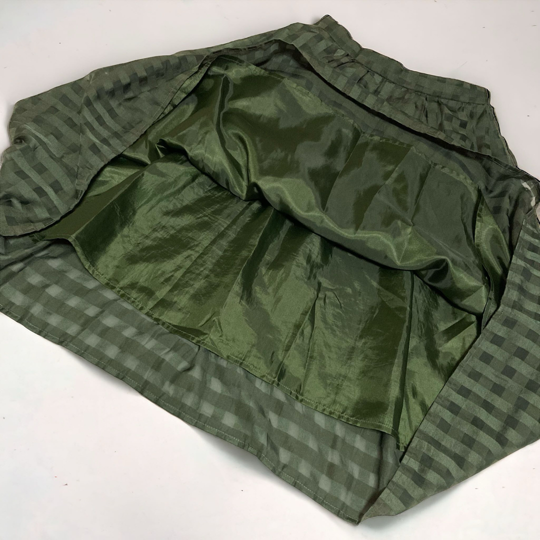 URBAN RESEARCH(アーバンリサーチ)のアーバンリサーチ　シャドーギンガムチェック ギャザースカート　F　グリーン レディースのスカート(ひざ丈スカート)の商品写真