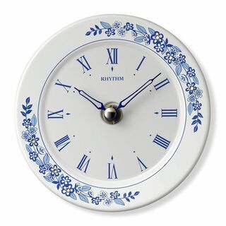 【色: ブルー】リズム時計工業(Rhythm) 置き時計 掛け時計 兼用 有田焼(置時計)