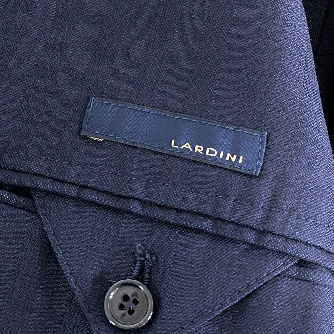 27A26 イタリア製 LARDINI ラルディーニ シングルスーツ セットアップ ストライプスーツ ビジネス JG32801AQ 46 ネイビー  ストライプ ウール100％ メンズ 男性用